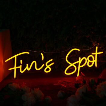 Fin's Spot Yellow Neon Sign