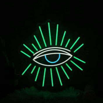 Green Shining Eye Neon Sign