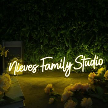 Niever Family Studio Yellow Neon Sign