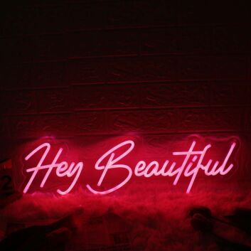 Hey Beautiful Red Neon Sign