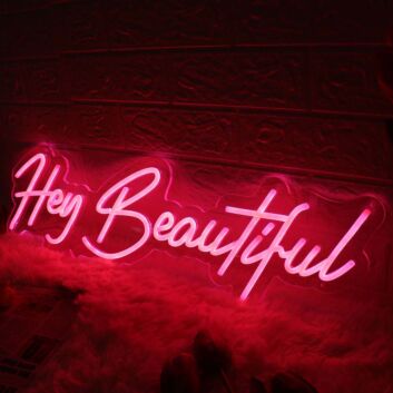 Hey Beautiful Red Neon Sign