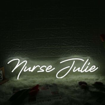 Nurse Julie White Neon Sign
