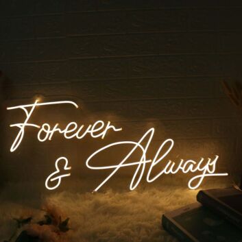 Forever And Always Yellow Wedding Neon Sign
