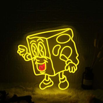 Little Cheese Guy Yellow Neon Sign