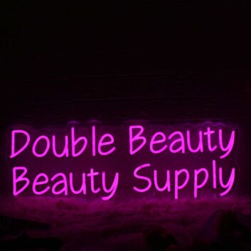 Double Beauty Beauty Supply Pink Neon Sign