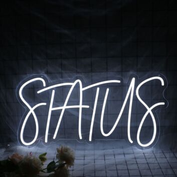 Status White LED Neon Sign