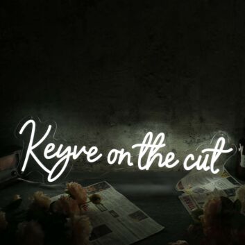 Keyve On The Cut White Neon Sign