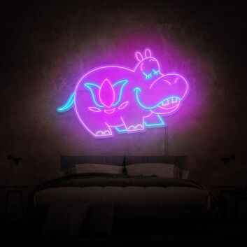 Happy Hippo LED Neon Sign