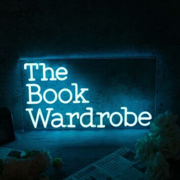 The Book Wardrobe Blue Neon Sign