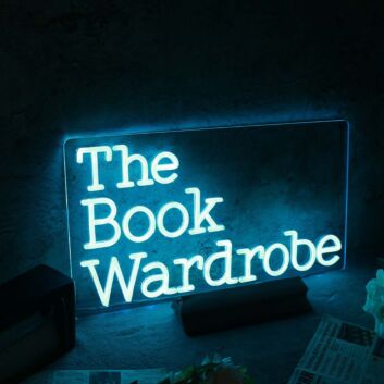 The Book Wardrobe Blue Neon Sign