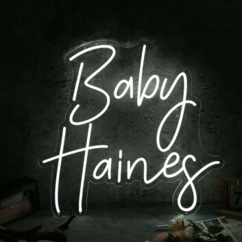 Baby Haines White Neon Sign