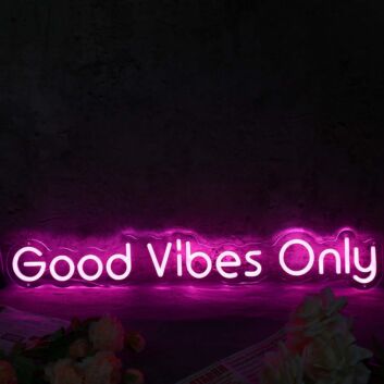 Good Vibes Only Purple Neon Sign