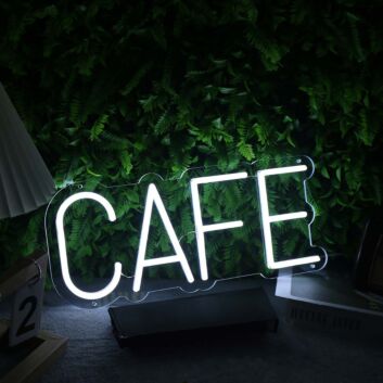 CAFE White Custom LED Neon Sign