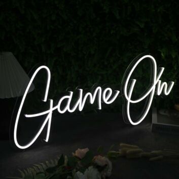 Game On White Custom Neon Sign