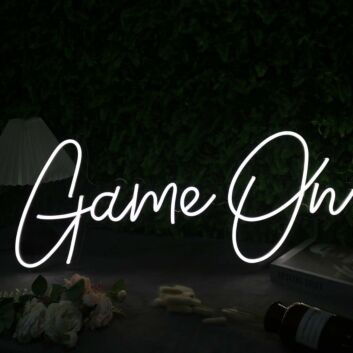 Game On White Custom Neon Sign
