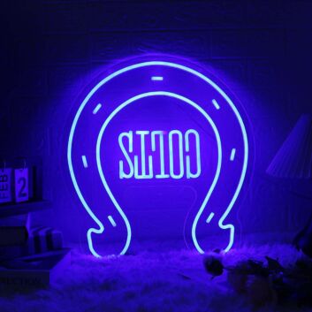 Horseshoe Blue Neon Sign