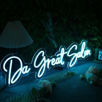 Da Great Salon Blue Neon Sign