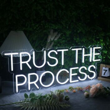 Trust The Process White Neon Sign