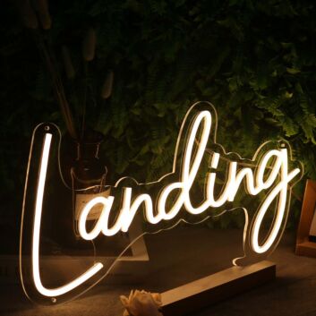 Landing Yellow Neon Sign