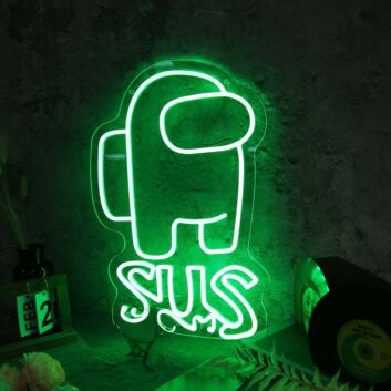 Among Us SUS Green Neon Sign