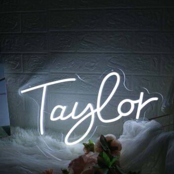 Taylor White Name Neon Sign