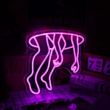 Man Are Sucked In A Hole Pink Neon Sign