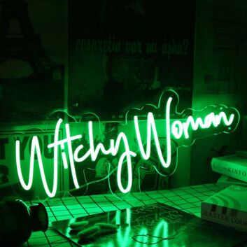 Witchy Woman Green Neon Sign