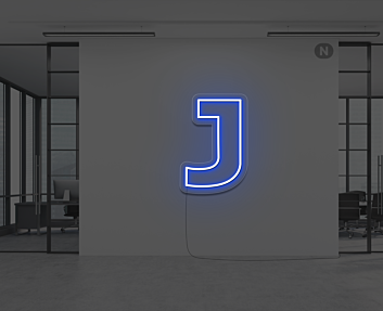 Neon Letter J