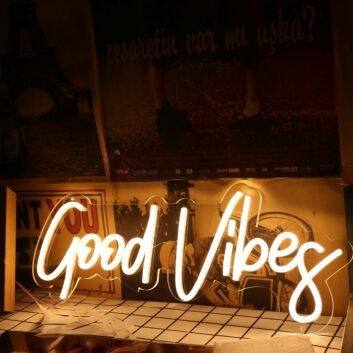 Good Vibes Yellow LED Neon Sign