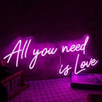 All You Need Is Love Pink Custom Neon Sign