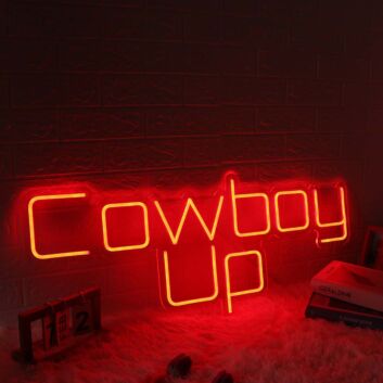 Cowboy Up Red Neon Sign
