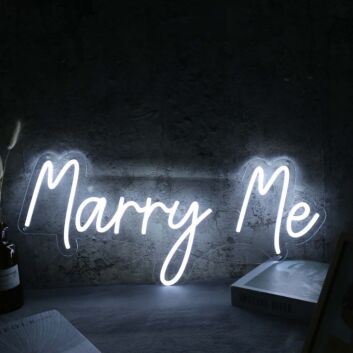 Marry Me White Custom Neon Sign