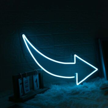 Smooth Arrow Blue Neon Sign