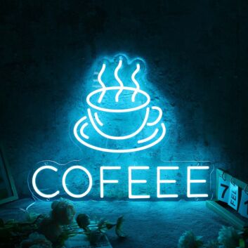 Coffee Blue Custom Neon Sign