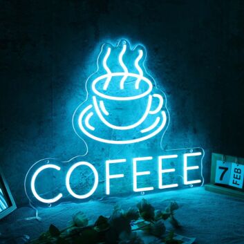Coffee Blue Custom Neon Sign