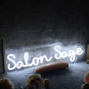 Salon Sage White Neon Sign