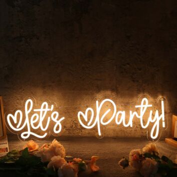 Let's Party Yellow Neon Sign