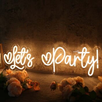 Let&#039;s Party Yellow Neon Sign