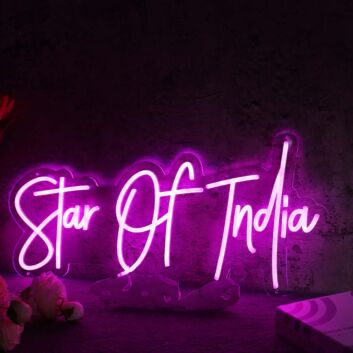 Star Of India pink Neon Sign