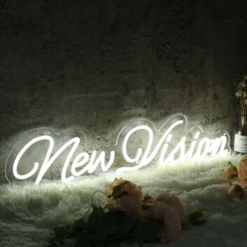 New Vision White Neon Sign