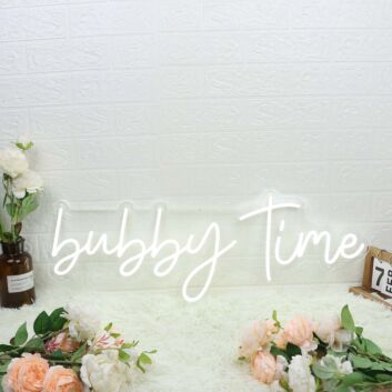 Bubby Time White Neon Sign