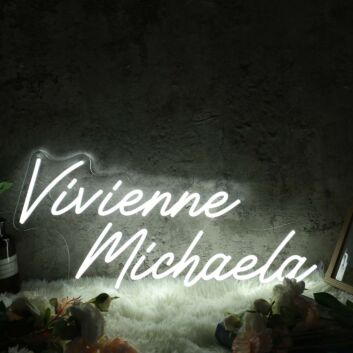 Vivienne Michaela White Neon Sign
