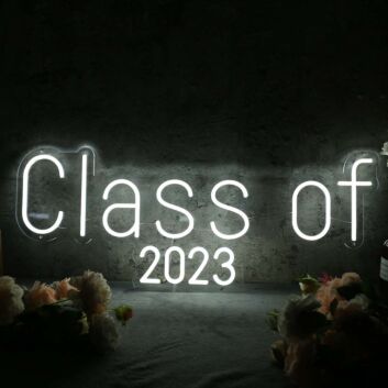 Class Of 2023 White Neon Sign
