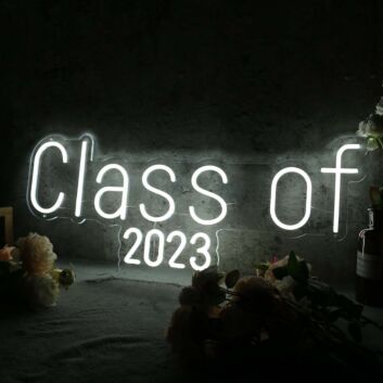 Class Of 2023 White Neon Sign