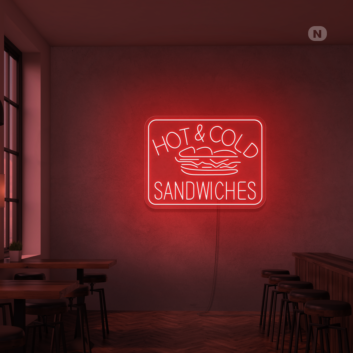 Customize Hot &amp; Cold Sandwiches Neon Sign