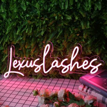 Lexus Lashes Purple Neon Sign