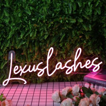 Lexus Lashes Purple Neon Sign