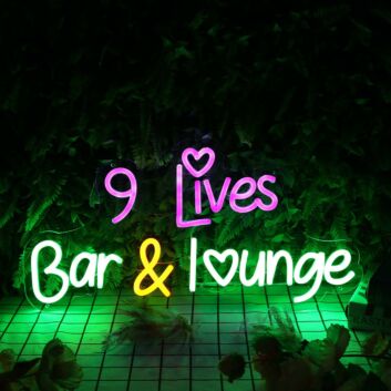 9 Lives Bar And Lounge Custom Neon Sign