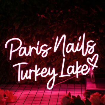 Paris Nails Turkey Lake Red Neon Sign