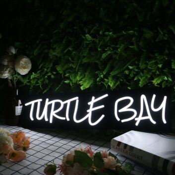 Turtle Bar White Neon Sign